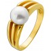 Perlenring Gold 585 14K Akoyaperle 7mm Antikschmuck 1980
