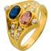 Saphir Ring Gold 750 18K Saphir Morganit Brillanten 0.22ct Cadeaux
