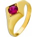 Ring Gold 585 14K pink rot synth Rubin Antikschmuck 1900