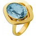 Blautopas Ring Gold 333 8K hellblauer Blautopas 3.6ct Antikschmuck