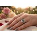 Smaragd Ring Weißgold 585 14K grüne  0.35ct Antikschmuck