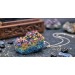 Amethyst Kette Silber 925 lila blau goldene Aura Amethyst Druse 105ct