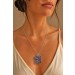 Amethyst Kette Silber 925 lila blau goldene Aura Amethyst Druse 105ct