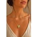 Rutilquarz Kette vergoldet weiss goldener Rutilquarz Edelstein 21ct