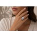 Mondstein Ring Weißgold 585 14K weiße Mondsteine 14ct
