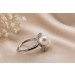 Perlenring Weißgold 750 18K Akoyaperlen Diamanten 0.18ct