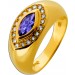 Tansanit Ring Gold 750 18K blauer Tansanit 1.33ct Brillanten 0.36ct