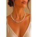 Perlenkette 48cm Akoyaperlen Brillant 0.30ct lupenrein Rubine 0.4ct 