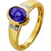 Tansanit Ring Gold 375 9K blauer Tansanit 1.25ct Brillanten 0.06ct