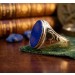 Lapislazuli Ring Gold 585 14K azurblauer Lapislazuli 3.3ct
