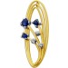 Saphir Anhänger Gold 585 14K blaue Saphire Brillanten 0.32ct