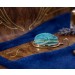 Skarabäus Käfer Anhänger Rosegold 750 18K hellblauer Türkis 15ct Antikschmuck