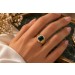 Turmalin Ring Gold 333 8K grüner Turmalin 4.7ct Antikschmuck