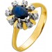 Saphir Ring Gold 585 14K blauer Saphir 1.5ct Brillanten