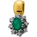 Diamant Anhänger Gold 585 14K grüner Smaragd Brillanten 0.16ct