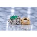 Diamant Anhänger Gold 585 14K grüner Smaragd Brillanten 0.16ct