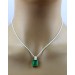 Anhänger Silber 925 Vergoldet Smaragd und Diamant Synthesen Edelstein Look 