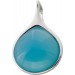 Achat Anhänger Sterling Silber 925 hellblauer Edelstein 15mm   