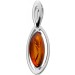 Bernstein Anhänger Sterling Silber 925 cognac brauner Edelstein