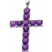 Kreuz Anhänger Silber 925 nat. Amethyst Edelsteine 7.15ct