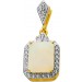 Opal Anhänger Silber vergoldet nat Opal 1,5ct. weiße synth. Zirkonia 0.47ct
