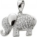 Elefant Anhänger Silber 925 weiße Zirkonia Steine
