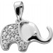 Elefant Anhänger Silber 925 weiße Zirkonia Steine