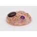 Rosenquarz Anhänger Silber 925 Rose vergoldet Bernstein Amethyst