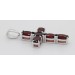 Kreuz Anhänger Silber 925 weinrote Granat Edelsteine