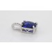 Anhänger Silber 925 blaue Saphir Synthese weiße Zirkonia