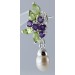 Perlen Ohrringe Ohrstecker Silber 925 bunte Edelsteine weisse Süßwasserzuchtperlen violetter Amethyst grüner Peridot_02
