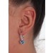 Ohrhänger Silber925 2 Blautopase Krappen gefasst 12weiße Topase