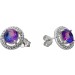 Ohrstecker 925 Sterling Silber 48 Brillant und Edelstein Synthesen 