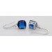Ohrhänger Silber 925 blaue Saphir und Brillant Synthesen 