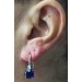 Ohrhänger Silber 925 blaue Saphir und Brillant Synthesen 
