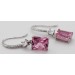 Ohrhänger Silber 925 pink Turmalin und Diamant Brillant Synthesen 
