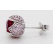 Ohrstecker Silber 925 rote Korund Edelsteine 72 Pink Diamonds Synthesen