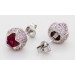 Ohrstecker Silber 925 rote Korund Edelsteine 72 Pink Diamonds Synthesen