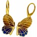 Schmetterling Ohrhänger Silber 925 vergoldet Titan