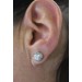 Ohrstecker Silber 925 2 Diamant Synthesen 72 weisse Zirkonia