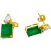 Ohrstecker Silber 925 Vergoldet grüne weisse Zirkonia