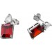 Ohrstecker Silber 925 Granat und Diamant Synthesen Edelstein Look 