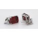 Ohrstecker Silber 925 Granat und Diamant Synthesen Edelstein Look 