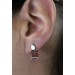 Ohrstecker Silber 925 Granat und Diamant Synthesen Edelstein Look 