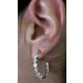 Ohrstecker Halbcreolen Silber 925 weisse Zirkonia Diamantlook  