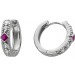 Creolen Sterling Silber 925 rote weiße Zirkonia Brillantlook Rubinlook