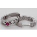 Creolen Sterling Silber 925 rote weiße Zirkonia Brillantlook Rubinlook
