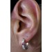 Creolen Sterling Silber 925 rote weiße Zirkonia Brillantlook Rubinlook