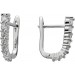 Ohrringe Creolen Sterling Silber 925 weiße Zirkonia Steine  