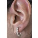 Ohrringe Creolen Sterling Silber 925 weiße Zirkonia Steine  
